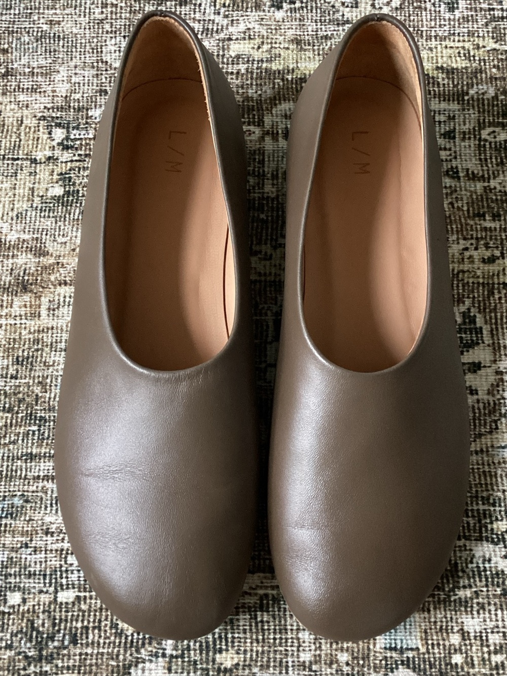 Lauren Manoogian Brown Leather Mono Rounded Toe Flats - Picture 8 of 8